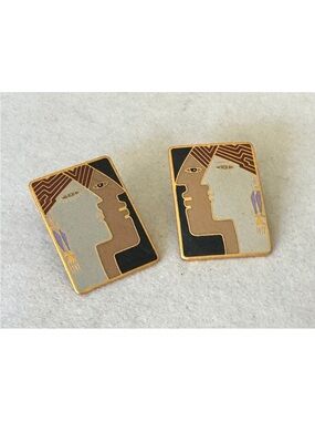 Vintage Laurel Burch SOULMATES Pierced Earrings